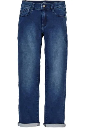 QS by s.Oliver Slim fit jeans dark denim Blauw Effen