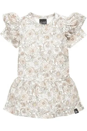 Babystyling Gebloemde baby jurk Meisjes Katoen Ronde hals Bloemen
