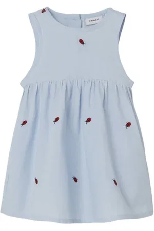 NAME IT BABY baby jurk NBFFERILLA met all over print Meisjes Katoen Ronde hals