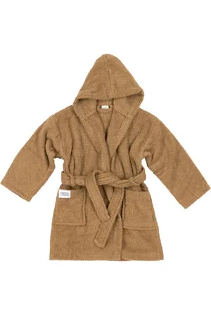 Meyco Badstof badjas Basic Bruin Jongens/Meisjes Katoen Capuchon