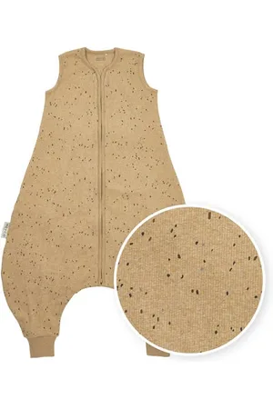 Meyco Baby zomer slaapoverall jumper Rib Mini Spot toffee melange Babyslaapzak 80