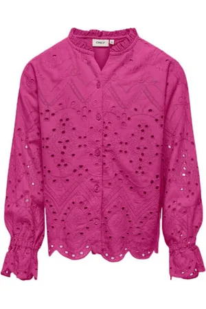 ONLY KIDS GIRL top KOGCLEO LIFE Roze Meisjes Katoen Opstaande kraag