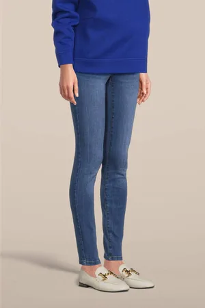 Mama;licious Slim fit zwangerschapsjeans MLMILA Blauw Dames Stretchdenim