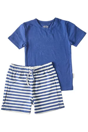 Little Label Shortama van katoen Jongens Stretchkatoen Ronde hals