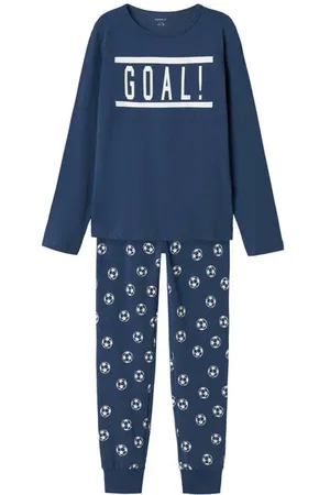 NAME IT KIDS pyjama NKMNIGHTSET FOOTBALL Jongens Stretchkatoen Ronde hals