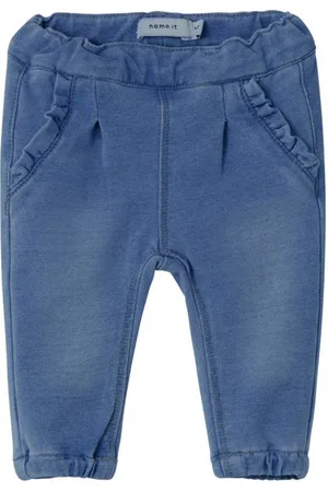 NAME IT BABY baby broek NBFBELLA Blauw Jongens Katoen Effen