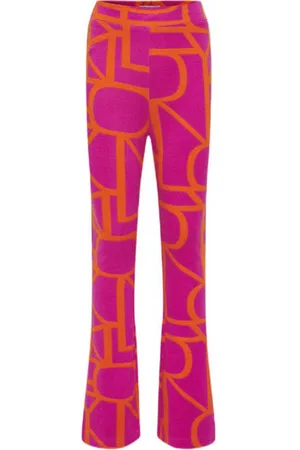 ONLY KIDS GIRL flared broek KOGPAIGE met all over print Roze Meisjes Viscose