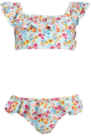 Orange stars Crop bikini Maaike met ruches Meisjes Polyester