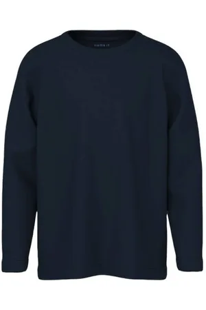 NAME IT MINI longsleeve NMMVOBBO donkerblauw Jongens Katoen Ronde hals