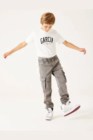 Garcia Regular fit cargobroek Jongens Jog denim Effen