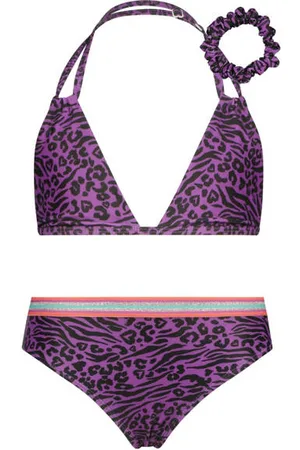 Vingino Halter bikini Zabrina met scrunchie Meisjes Polyester Panterprint