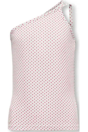 ONLY KIDS GIRL one shoulder top KOGVIOLA met stippen Stip