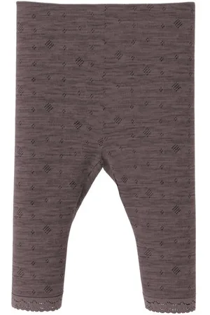 NAME IT BABY baby slim fit legging NBFWANG van merinowol en all over print Grijs