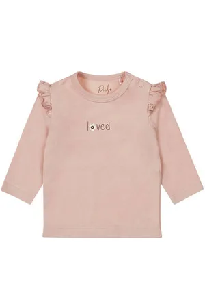 Dirkje Baby longsleeve met printopdruk en ruches Meisjes Stretchkatoen Ronde hals
