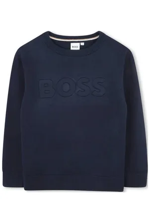 HUGO BOSS Trui met logo Jongens Katoen Ronde hals Logo