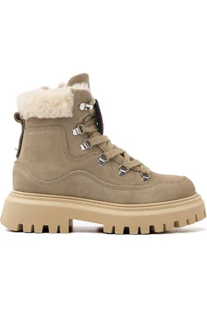 Nubikk Fae Montagne JR suède veterboots Bruin Meisjes Suede Effen