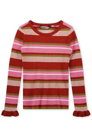 Moodstreet Gestreepte longsleeve Meisjes Acryl Ronde hals