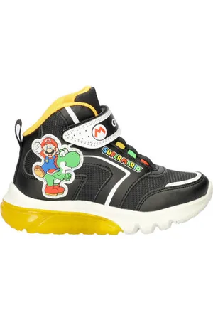 Geox Ciberdron sneakers met lichtjes zwart Jongens Imitatieleer Personage