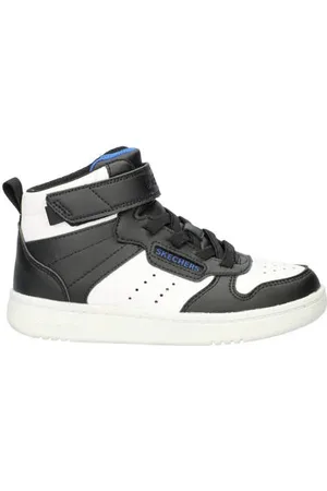 Skechers Quick Street sneakers zwart/wit Jongens Imitatieleer Meerkleurig