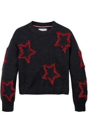 Tommy Hilfiger Gebreide trui blauw Meisjes Katoen Ronde hals Sterren