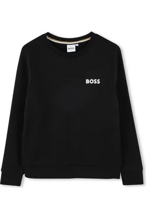 HUGO BOSS Sweater met logo Jongens Katoen Ronde hals Logo