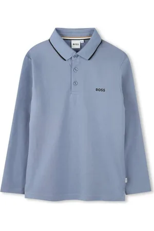 HUGO BOSS Longsleeve Jongens Katoen Klassieke kraag Effen