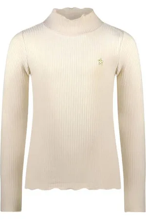 Like Flo Longsleeve Eef Wit Meisjes Viscose Opstaande kraag Effen