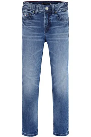 Tommy Hilfiger Slim fit jeans Blauw Jongens Stretchkatoen Effen