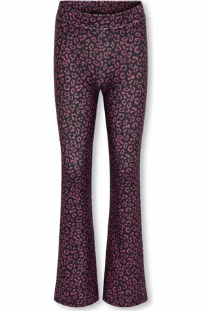 ONLY KIDS GIRL flared broek KOGESRA met panterprint Meisjes Polyester