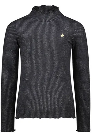 Like Flo Longsleeve Eef Grijs Meisjes Viscose Opstaande kraag