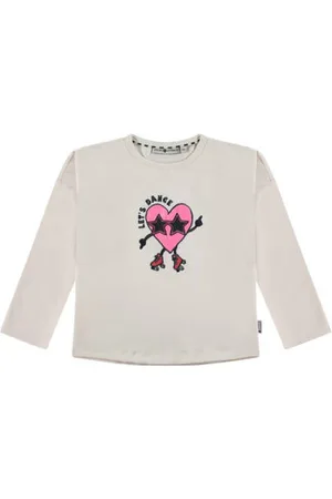 Stains&Stories Longsleeve met printopdruk Wit Meisjes Katoen Ronde hals