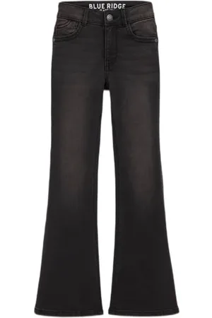WE Fashion Blue Ridge flared jeans Zwart Meisjes Stretchdenim