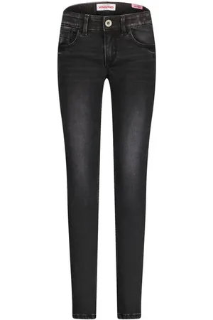 Vingino Skinny jeans Alice Zwart Meisjes Stretchdenim Effen