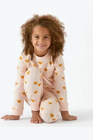 Little Label Pyjama met hartjes van katoen Meisjes Stretchkatoen Ronde hals