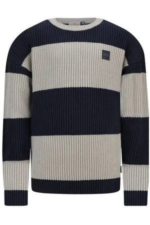 Retour Gebreide trui donkerblauw Jongens Acryl Ronde hals Streep