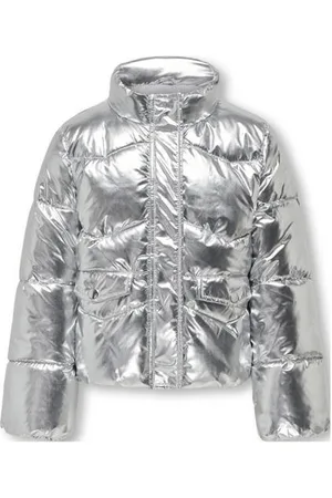 ONLY KIDS GIRL metallic gewatteerde winterjas KOGPEARL Meisjes Polyester Capuchon