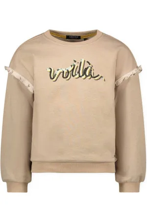Like Flo Sweater Danee met tekst en pailletten Katoen Ronde hals