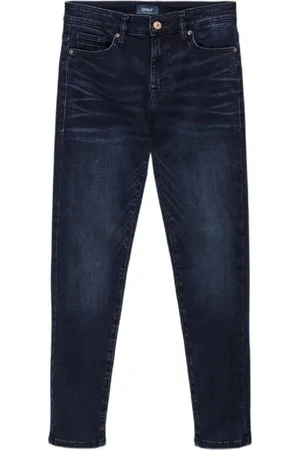 ONLY KIDS BOY coated tapered fit jeans KOBDRAPER JAX Blauw Jongens Stretchdenim