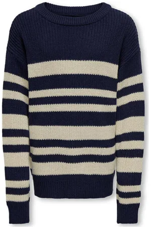 ONLY KIDS BOY gebreide trui donkerblauw Jongens Acryl Ronde hals Streep