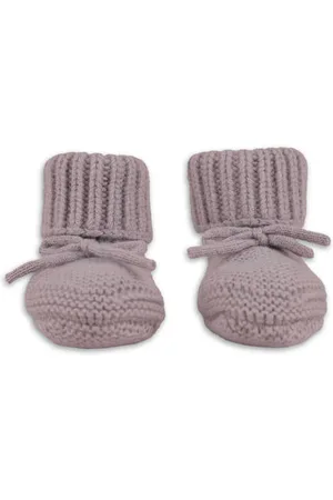 Lodger Wollen baby slofjes Paars Jongens/Meisjes Merinowol Effen