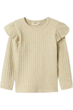 Lil Atelier MINI longsleeve NMFNIVA Beige Meisjes Katoen Ronde hals