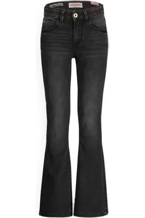 Vingino High waist flared jeans Britte Zwart Meisjes Stretchdenim