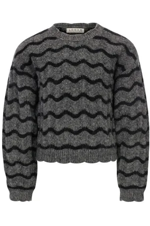 Looxs 10sixteen gebreide trui grijs Meisjes Nylon Ronde hals Streep