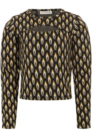 Looxs 10sixteen top met all over print en open detail Groen Meisjes Stretchkatoen Ronde hals