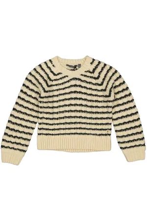 LEVV Gestreepte grofgebreide sweater NEBBE Meisjes Acryl Ronde hals