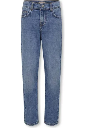 ONLY KIDS GIRL tapered fit jeans Blauw Effen