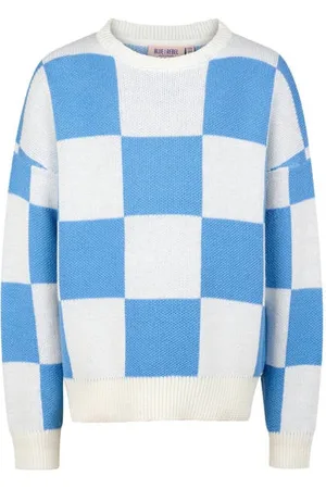 Blue Rebel Gebreide trui blauw Meisjes Katoen Ronde hals Ruit