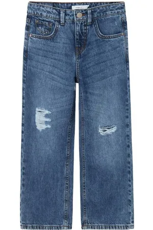 NAME IT KIDS wide leg jeans NKFROSE Blauw Effen