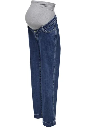ONLY High waist zwangerschaps wide leg jeans Blauw