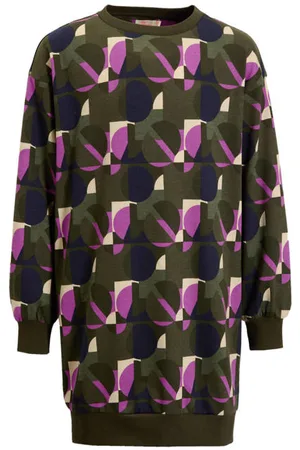 Orange stars Sweaterjurk Rome met alloverprint Meisjes Katoen Ronde hals